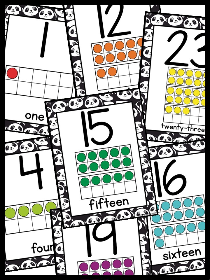 Number Posters | Panda Classroom Decor - Image 3