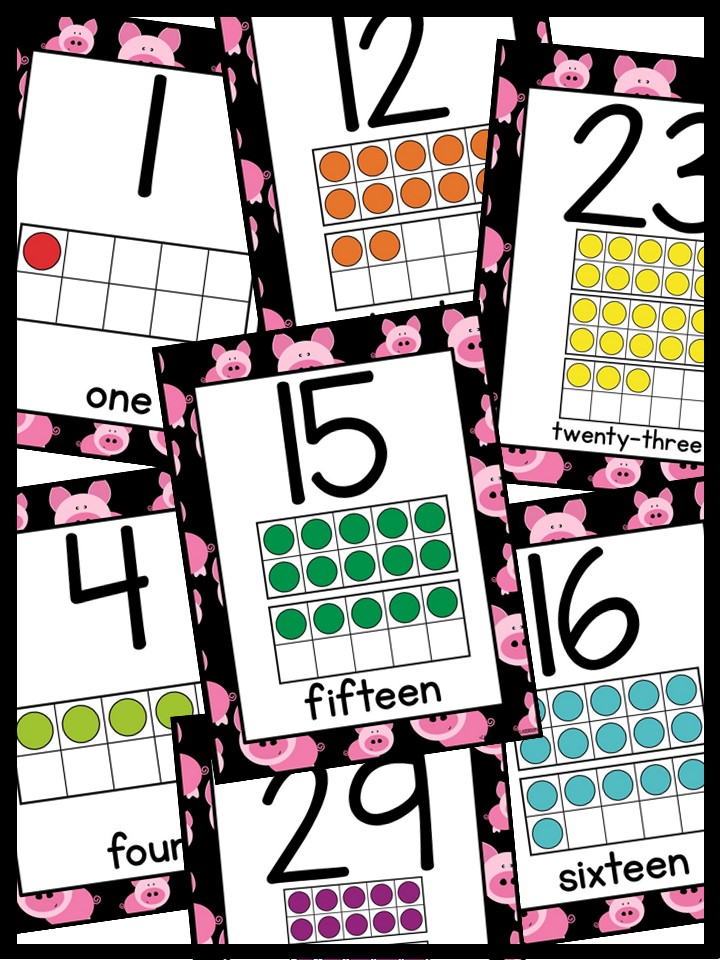 Number Posters | Pigs #2 Classroom Decor - Image 3